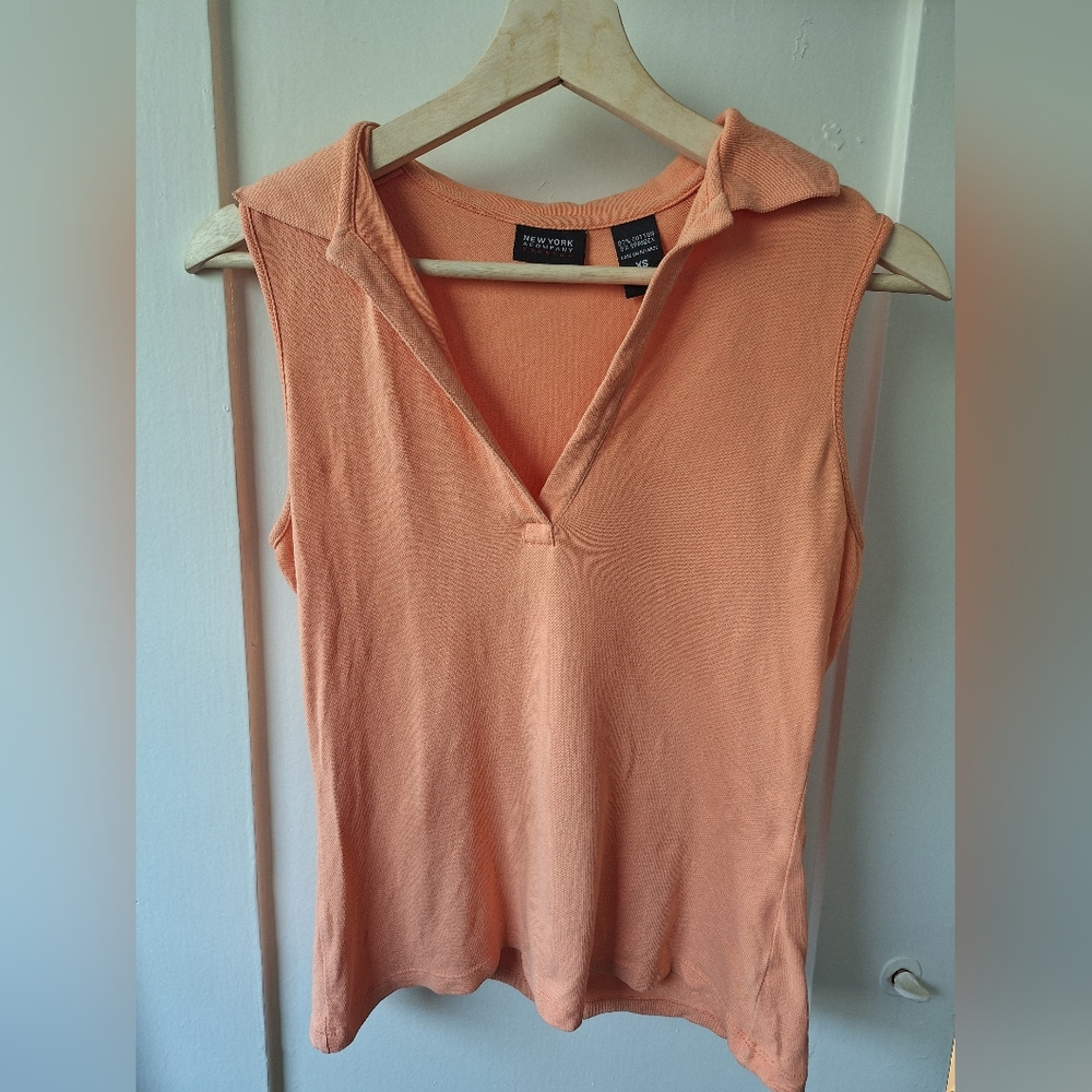 NY&Co Collared vintage y2k orange tank xs